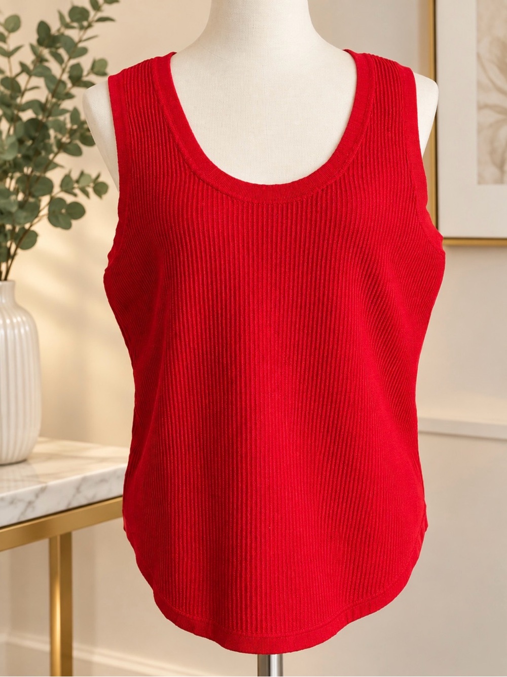 Women’s dark pink Ribbed Tank Top
